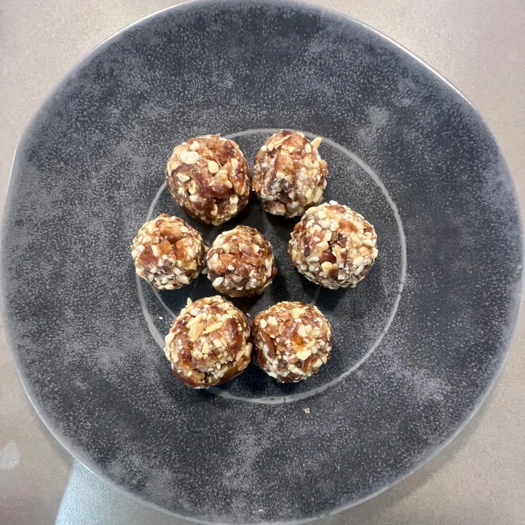 Cashew nut and date balls.